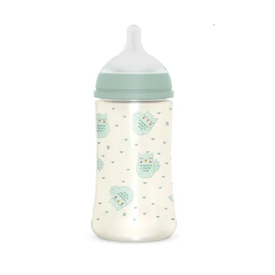 Suavinex   Biberon, 270 ml, tetină fiziologică, flux lent, „Bonhomia”/verde (8426420079877)