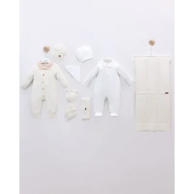 Set pentru bebeluși băieți Leo King, nou-născuți, 9 piese - Gri 3449, 0-3 luni