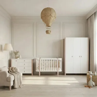 Veres Set mobilier copii Monaco Large (pătuț + comodă + dulap)