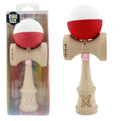 "Kendama X Original", Профессиональная, Flippy, Металлический стержень, Веревка 55 см, Большие Чашки, 7 x 6 x 18 см, бело-красная