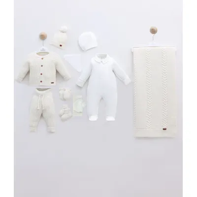 Leo King Baby Boy Newborn Set Of 9 Pieces - White 3454 0-3 luni