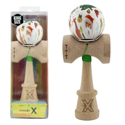 "Kendama X Original: Xmass Party", Профессиональная, Flippy, Металлический Стержень, Веревка 55 см, Большие чашки, 7.5 x 6 x 18 см