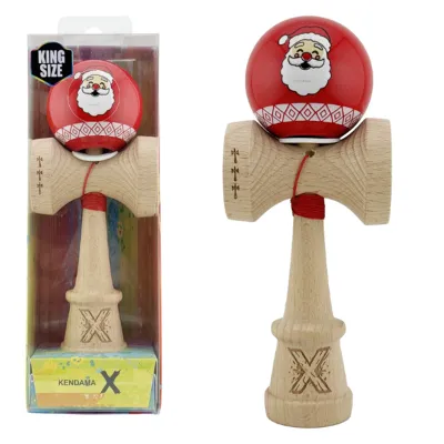 "Kendama Flippy X Original: Дед мороз", Профессиональная, Металлический Стержень, Веревка 55 см, Большие чашки, 7.5 x 6 x 18 см