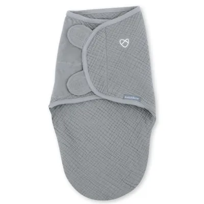 Sistem de infasare Ingenuity Swaddle Me Granite din muselina (0-3 luni)