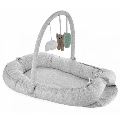Babynest cu bara jucarii BabyJem Between parents Gri foto