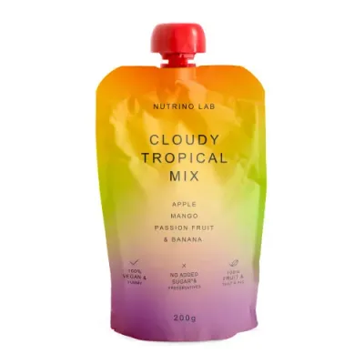nutrino lab piure "cloudy tropical mix" măr-mango-fructele pasiunii-banana (200 gr.)