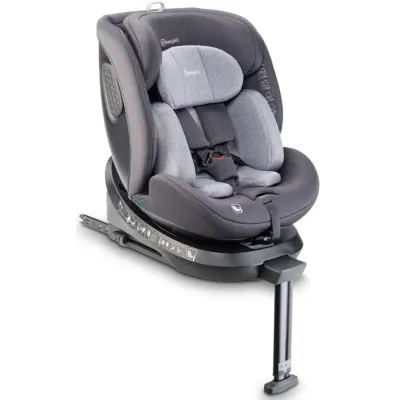 Scaun auto rotativ cu isofix BabyGo MOVE 360 Grey, 40-150 cm, certificat R129 foto
