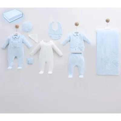 Leo King Baby Boy Newborn Set Of 10 Pieces - Blue 3517 0-3 luni
