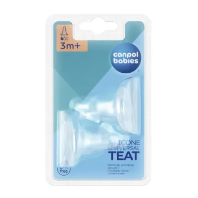 canpol 18/115 tetina rotunda din silicon (3m+)2 buc.