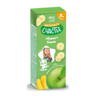 "Маленькое счастье" nectar de mere-banane 200 ml. (6 m+)