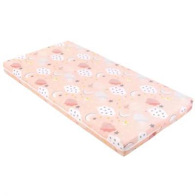 Saltea pentru patut KikkaBoo Fantasia Plus Clouds Peach, 120x60x6 cm foto