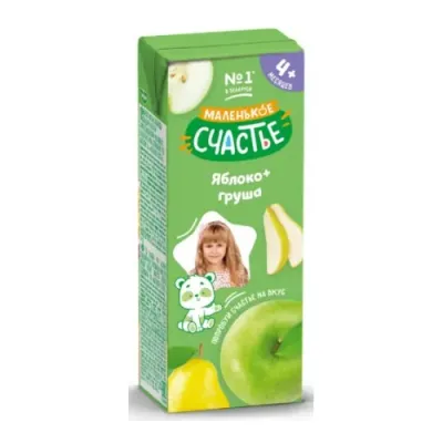 "Маленькое счастье" suc de mere si pere 200 ml. (4m+)