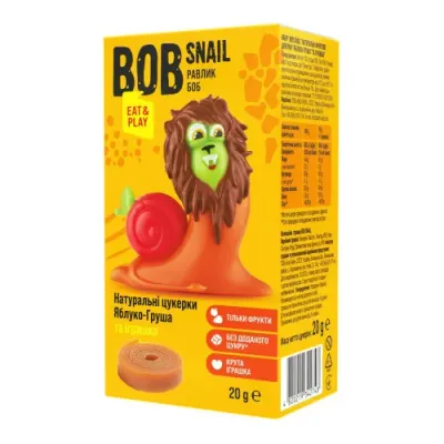 bob snail bomboane naturale "mere-pere" cu o jucărie (20 gr.)