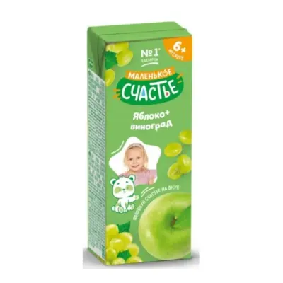 "Маленькое счастье" suc de mere - si struguri 200 ml. (6m +)