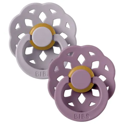 Set 2 suzete rotunde din latex BIBS Boheme Fossil Grey/Mauve (6-18 luni) foto