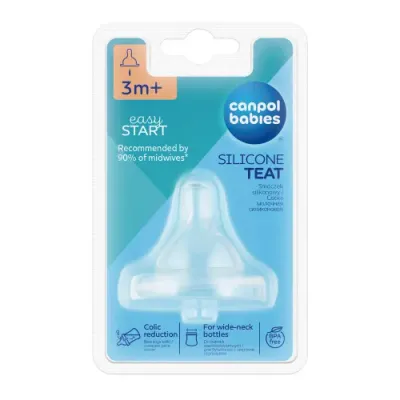canpol 21/724 tetina din silicon rotunda debit variabi easystar" (3 luni+) 1 buc. 