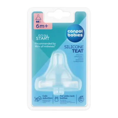 canpol 21/721 tetina din silicon rotunda mediu easystar" (6 luni+) 1 buc.