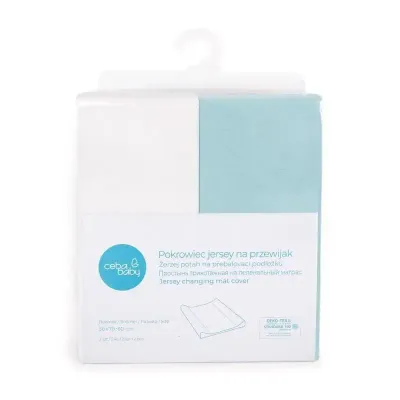 Huse pentru saltea de infasat Ceba Baby Turquoise + Ecru, 70-80x50 cm foto