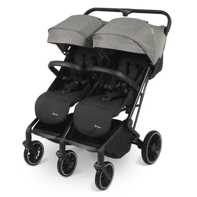 Carucior pentru gemeni BabyGo GoTwice Grey foto