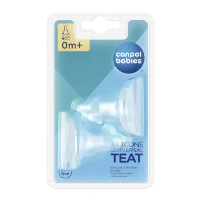 canpol babies 18/114 tetina rotund din silicon (0m+)  2 buc.