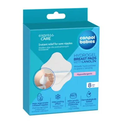 canpol 1/656 absorbante calmante pentru sâni din hidrogel cu lanolină (8 buc.)