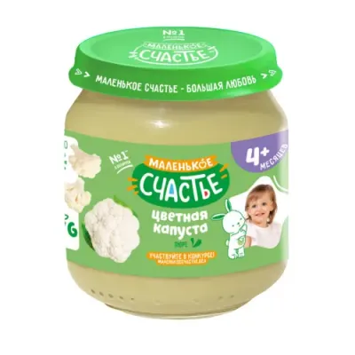 "Маленькое счастье" piure de conopidă (4 luni+)  80 gr. 
