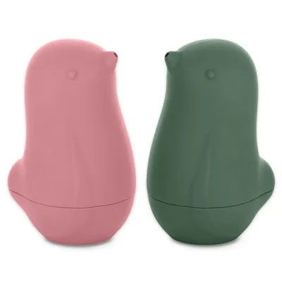 Jucarii de baie din silicon Petite&Mars Love birds Rose Green foto