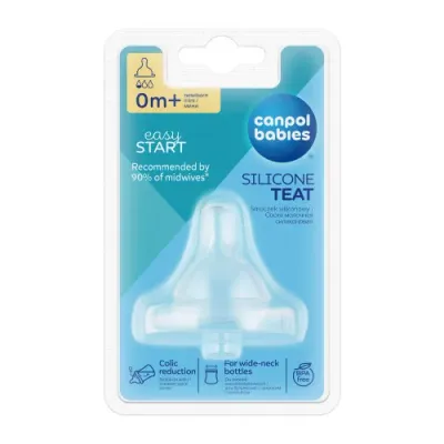 canpol 21/719 tetina din silicon rotunda mini "easystar" (0 luni+) 1 buc.