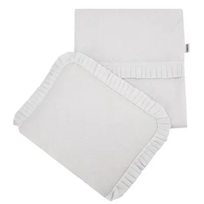 Set pentru carucior si pat cu dantela FEEDO Pure White, 30x35, 85x75 cm foto