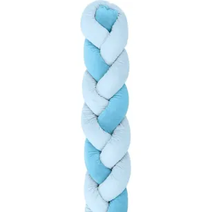 Protectie laterala impletita KikkaBoo Blue (20 cm grosime), 210 cm foto