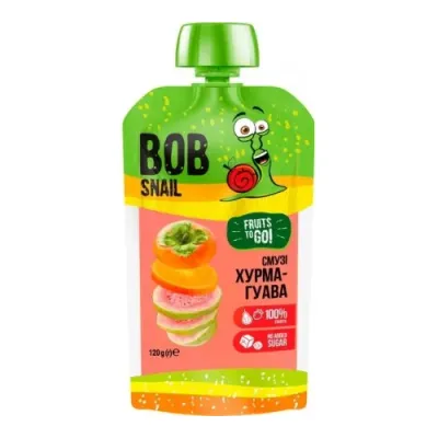 bob snail Пюре "Смузи Хурма-Гуава" (8 м.) 120 гр.