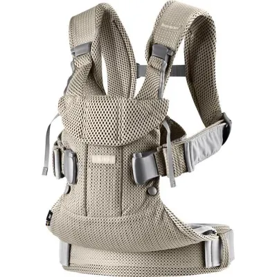 Marsupiu anatomic BabyBjorn One Air Greige, 3D Mesh