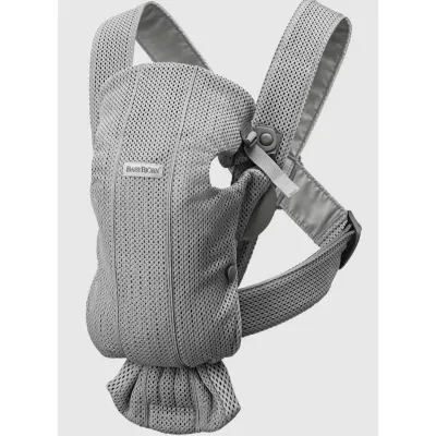 Marsupiu anatomic BabyBjorn Mini Grey cu pozitii multiple de purtare, 3D Mesh foto