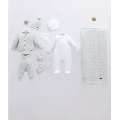 Leo King Baby Boy Newborn Set Of 9 Pieces - Grey 3454 0-3 luni