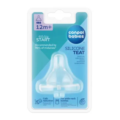 canpol 21/722 tetina din silicon rotunda rapida easystar" (12 luni+) 1 buc.