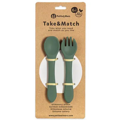 Set tacamuri din silicon Petite&Mars Take&Match Misty Green foto