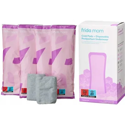 Set 4 absorbante racoritoare postnatale + 2 chilotei postnatali Frida Mom