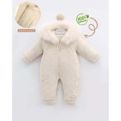 Leo King Baby Girl Romper - Beige 9422 3-6 / 62-68cm