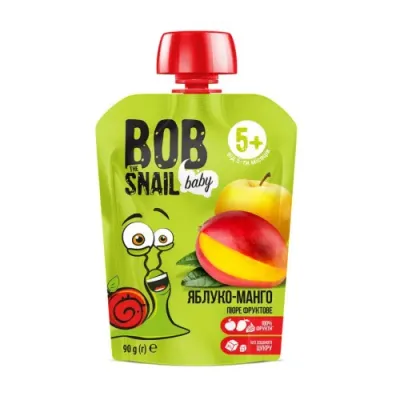 bob snail Пюре Яблоко-Манго (5 м+) 90 гр.