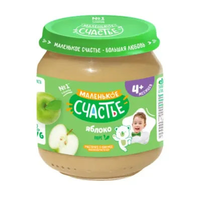 "Маленькое счастье"  piure de mere (4 luni+) 90 gr.