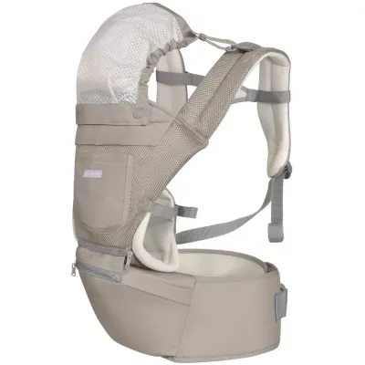 Marsupiu 3 in 1 KikkaBoo Chloe Mesh Beige foto