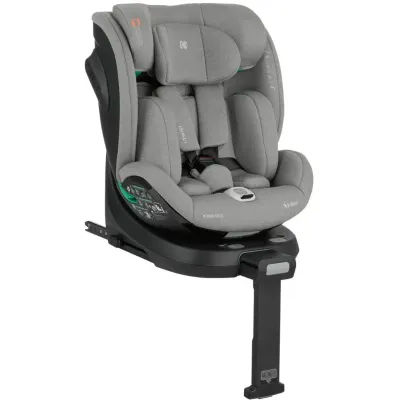 Scaun auto rotativ cu isofix KikkaBoo i-Twist Light Grey, 40-150 cm foto