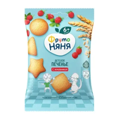ФрутоНяня biscuiti de grau cu căpșuni (6 luni+) 50 gr.