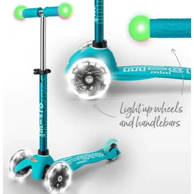 Trotineta Micro Mini Deluxe Magic LED Aqua foto
