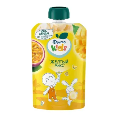 "Фрутоkids" Пюре "Желтый Микс" (8 м+) 90 гр.