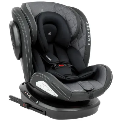 Scaun auto rotativ cu isofix KikkaBoo Stark Dark Grey 0-36 kg foto