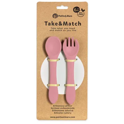 Set tacamuri din silicon Petite&Mars Take&Match Dusty Rose foto