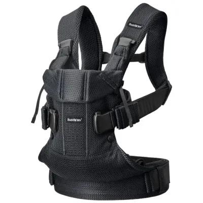 Marsupiu anatomic BabyBjorn One Air Black, 3D Mesh foto