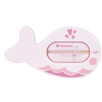 Termometru pentru baie KikkaBoo Whale Pink foto