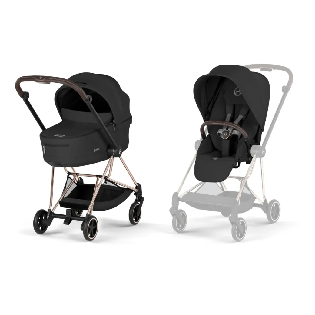 Carucior Cybex Mios 2 in 1 editia Platinum 2026 Sepia Black cadru rose gold